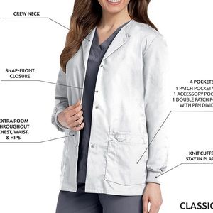 BRAND NEW White Landau Scrub Jacket